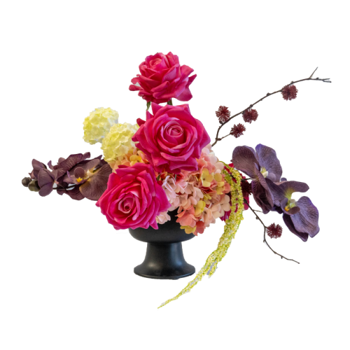 sherbet themed floral table centrepiece