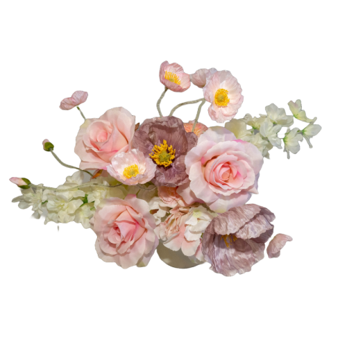 pink, white flowers centrepiece
