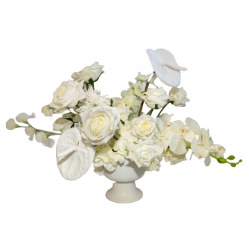 table centrepiece winter whites