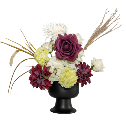modern textural floral table centrepiece