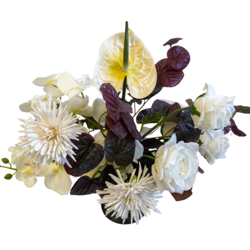 close up of neutral modern florals