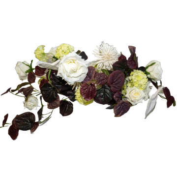 top of neutral floral centrepiece
