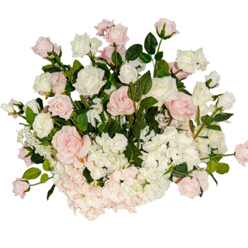 pinks and whites floral centrepiece