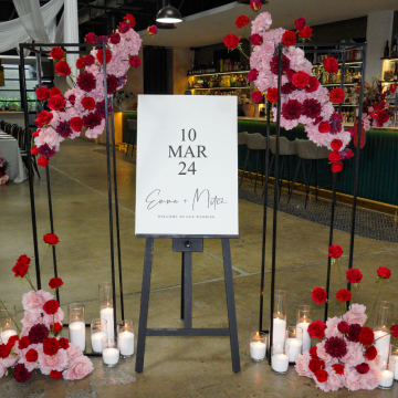 Red romantic floral stands