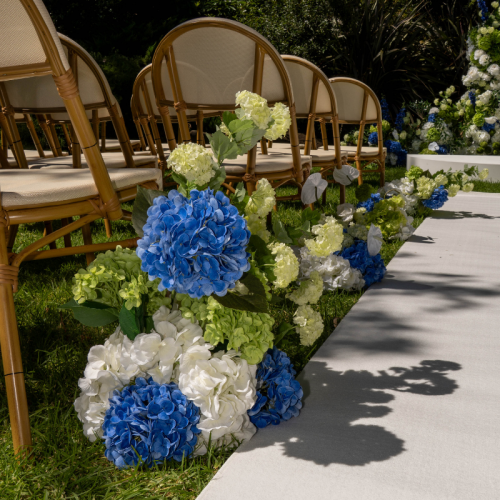 blue and green florals