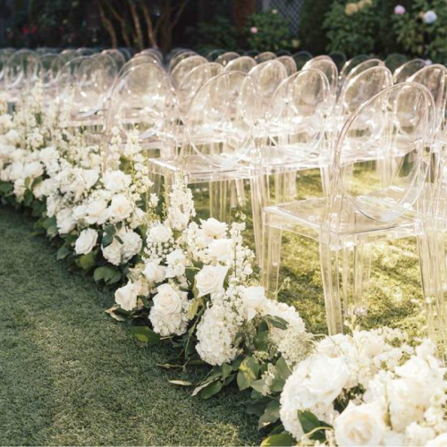 white hydrangea florals