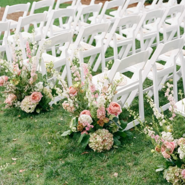 pink wedding florals