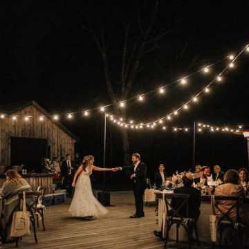 bride and groom dancing at wedding