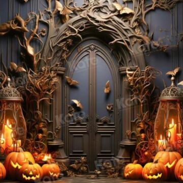 Standard Backdrop - Halloween Spooky Door