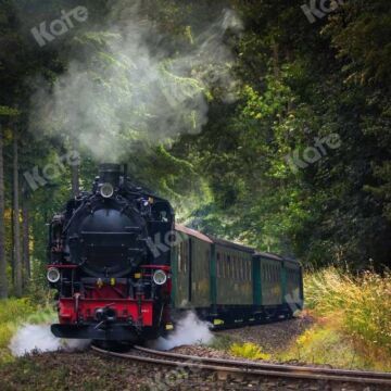 Train in forest backdrop