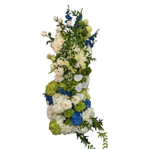 Blue & Green Floral Pillar 3