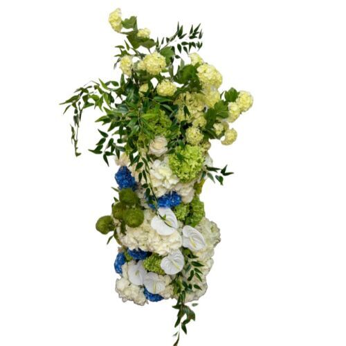 Blue & Green Floral Pillar 2