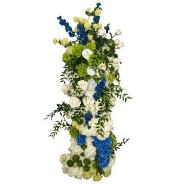 Blue & Green Floral Pillar 4