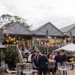 festoon lights at wedding venue