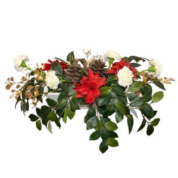 Red & Green Long Christmas Centrepiece 2