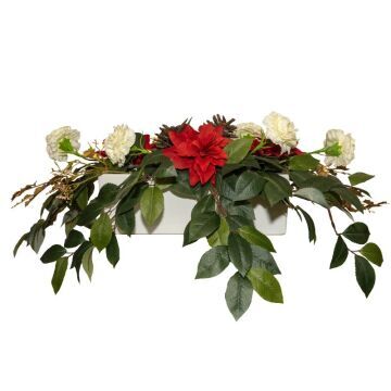 Red & Green Long Christmas Centrepiece