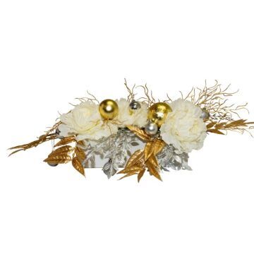 Silver & Gold Long Christmas Centrepiece