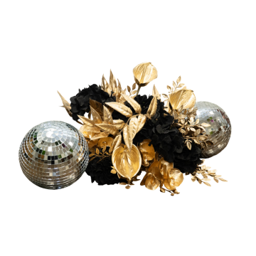 Black & Gold Disco Centrepiece Medium