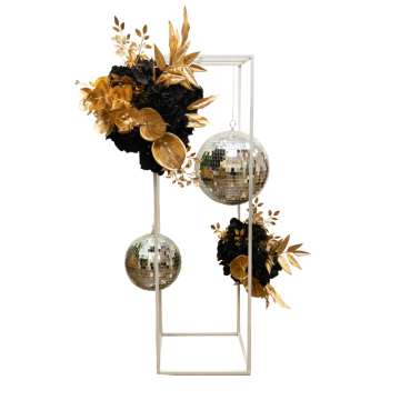 Black & Gold Disco Centrepiece Tall