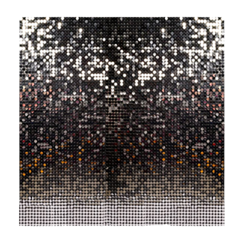 silver sequin panel wall