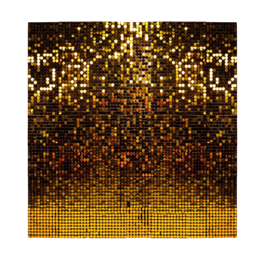 gold sequin panel wall