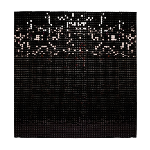 black sequin panel wall