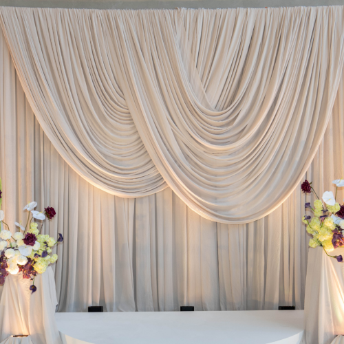 chiffon draped backdrop