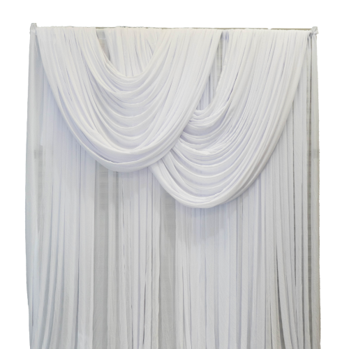 draped chiffon white