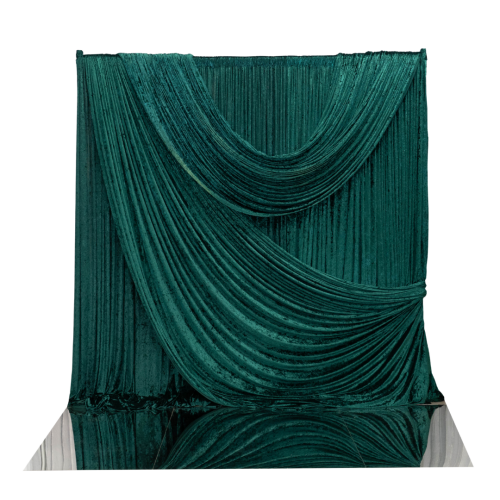 scalloped velvet drape
