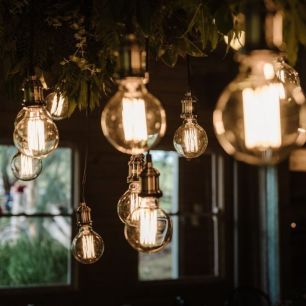 close up of pendant light