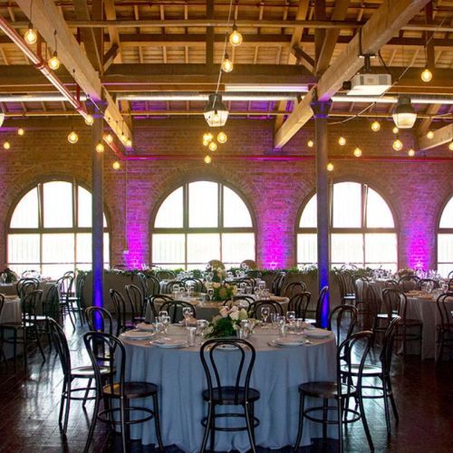 rustic wedding reception round tables