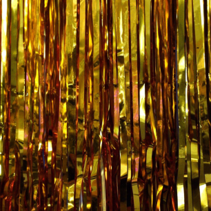gold tinsel curtain