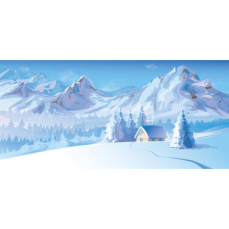 Themed Backdrops Large - Snowy Mountains