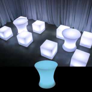 LED illuminated small bar table glow furniture