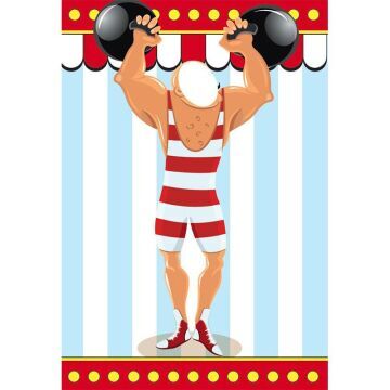 Circus Character Backdrop - strongman