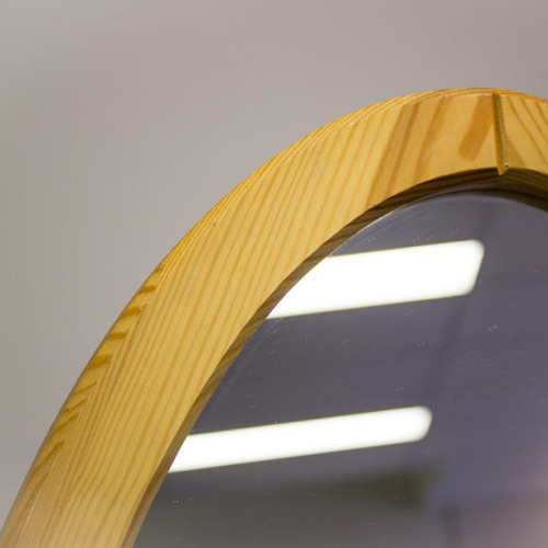 timber framed oval mirror