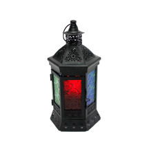 Lantern - Black Bell (Coloured Glass)