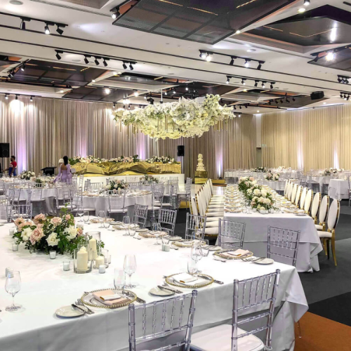 chiffon beige event room