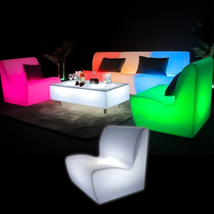 LED illuminated straight sofas