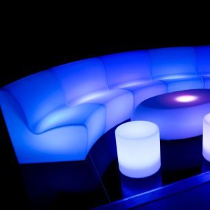 illuminated curved sofas