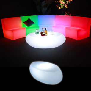 illuminated LED oval coffee table 