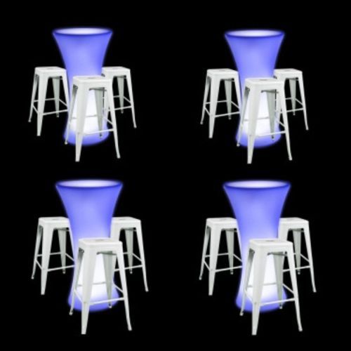 illuminated glow bundle 5 high bar tables furniture hire melbourne