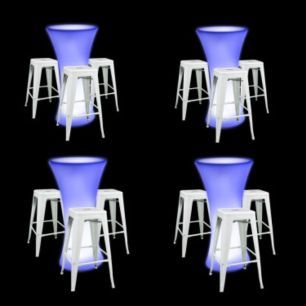 illuminated glow bundle 5 high bar tables furniture hire melbourne