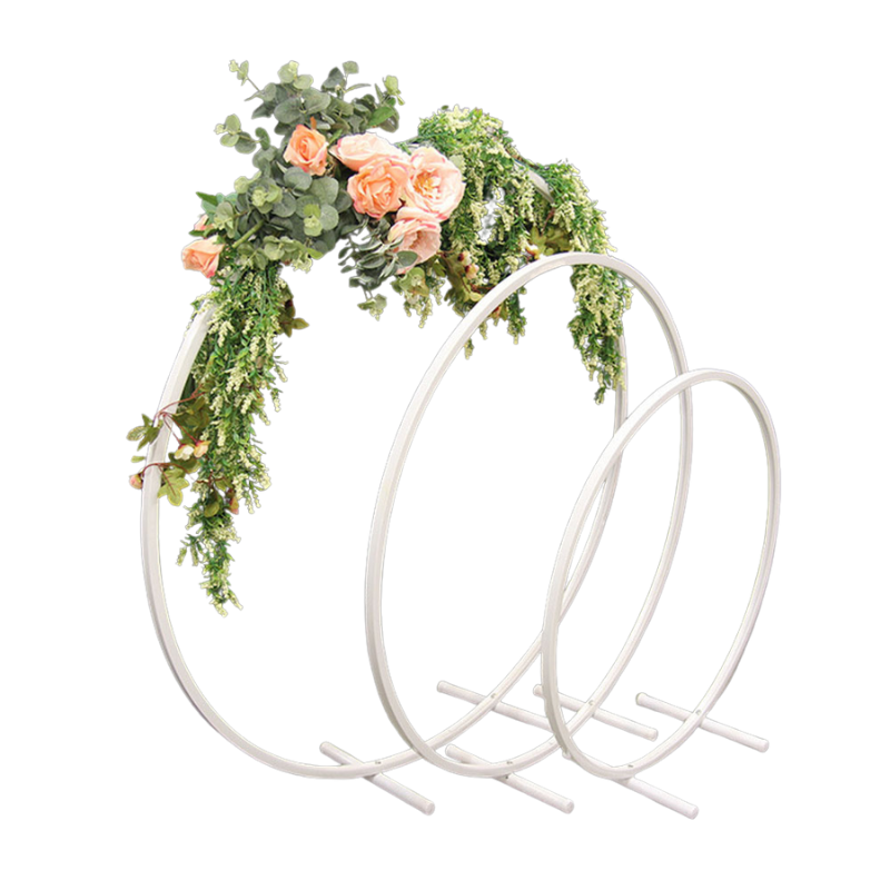 Flower Stand - White Hoop 