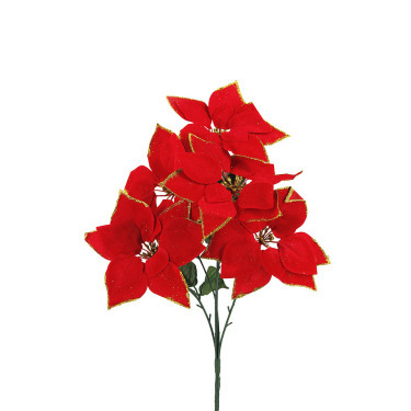 5 Head Poinsettia Spray