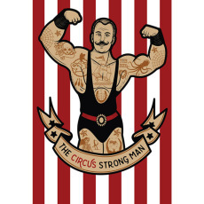 Themed Backdrops Small - Circus Strong Man (dark)